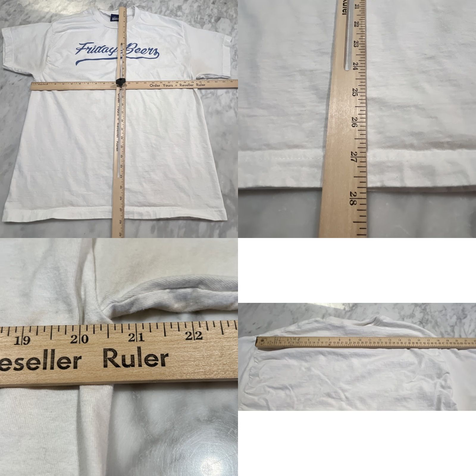 Vintage Friday Beers T Shirt Men’s L White Cotton Stains Graphic Print Short Sleeve Crew Neck Men Size US L / EU 52-54 / 3 - 8 Thumbnail