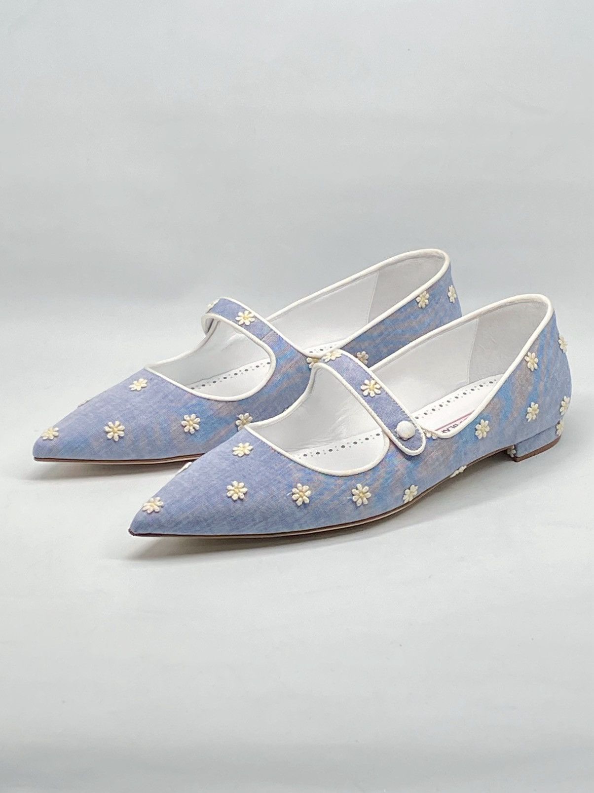 Manolo Blahnik Manolo Blahnik Campari Blue Mary Jane Ballet Flats size 38.5 Size US 8.5 / IT 38.5 - 1 Thumbnail