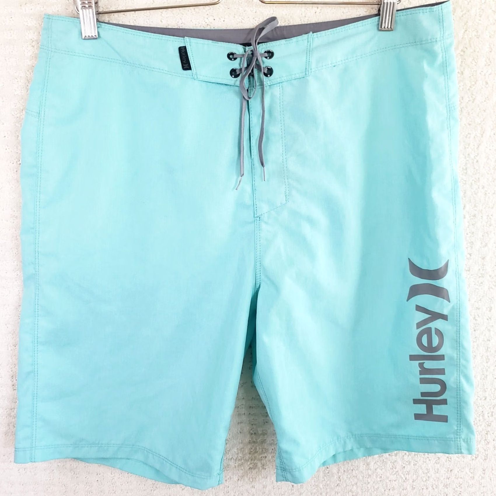 Hurley Hurley Board Shorts Mens 34 Blue Aqua Quick Dry Pocket Surf Beach Laundry Lightweight Pocket Back Drawstring Regular 34 Mens Size US 34 / EU 50 - 2 Thumbnail