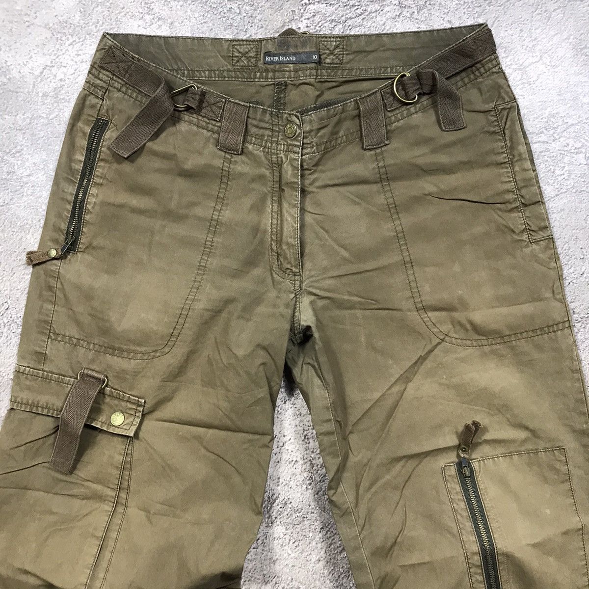 Vintage Vintage 90s Baggy Cargo Pants Parachute Flared Streetwear 29 Size 29" - 5 Thumbnail