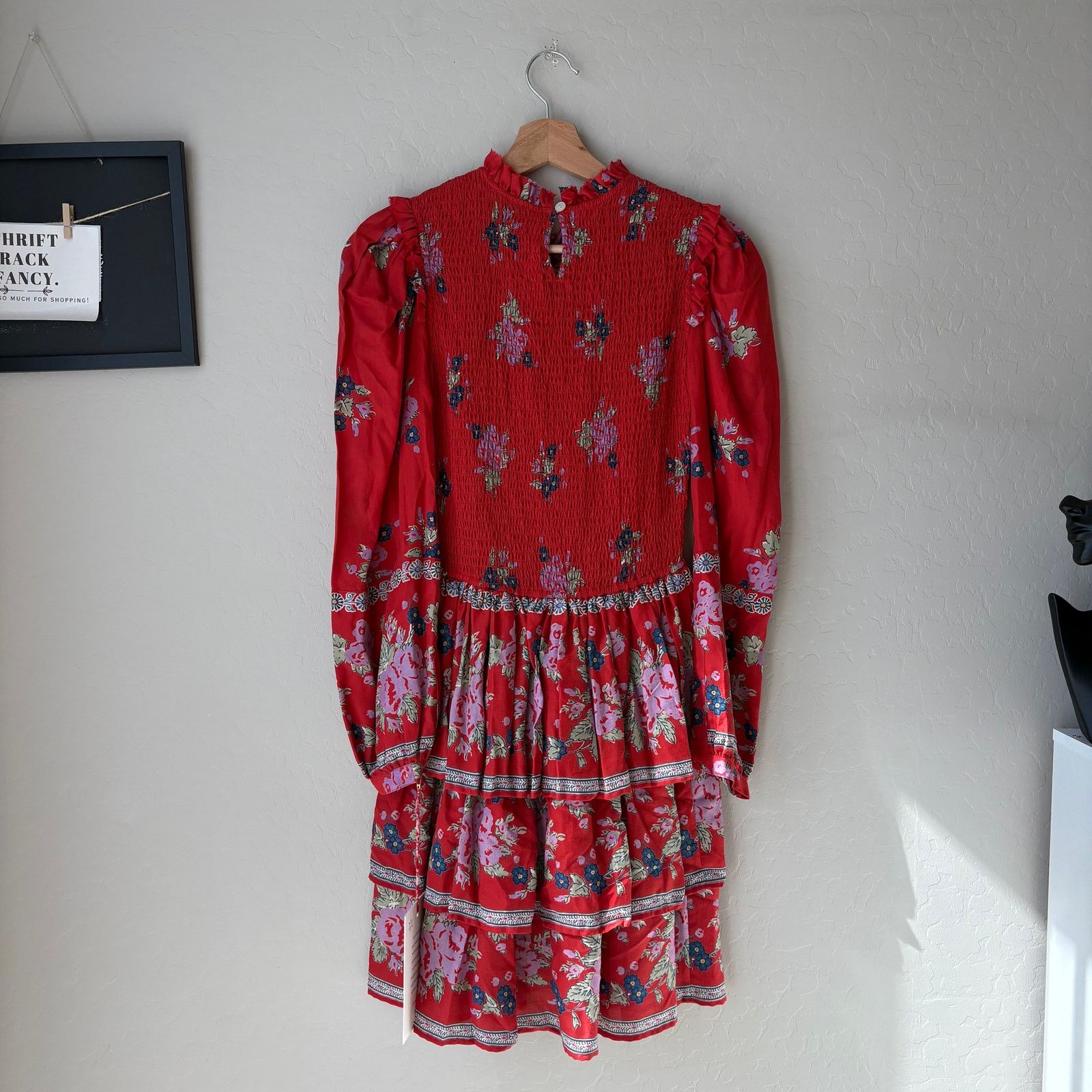 Alix Of Bohemia Alix of Bohemia Floral Red Selma Long Sleeve Dress XS Size XS / US 0-2 / IT 36-38 - 7 Thumbnail