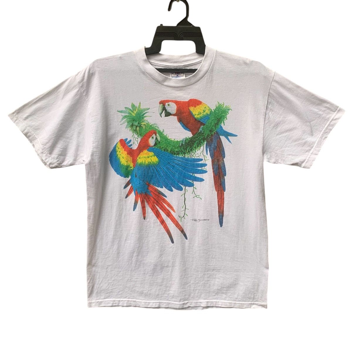 Other Vintage Artwork Couple Parrots by Roger Swainston T Shirt Size US L / EU 52-54 / 3 - 2 Thumbnail