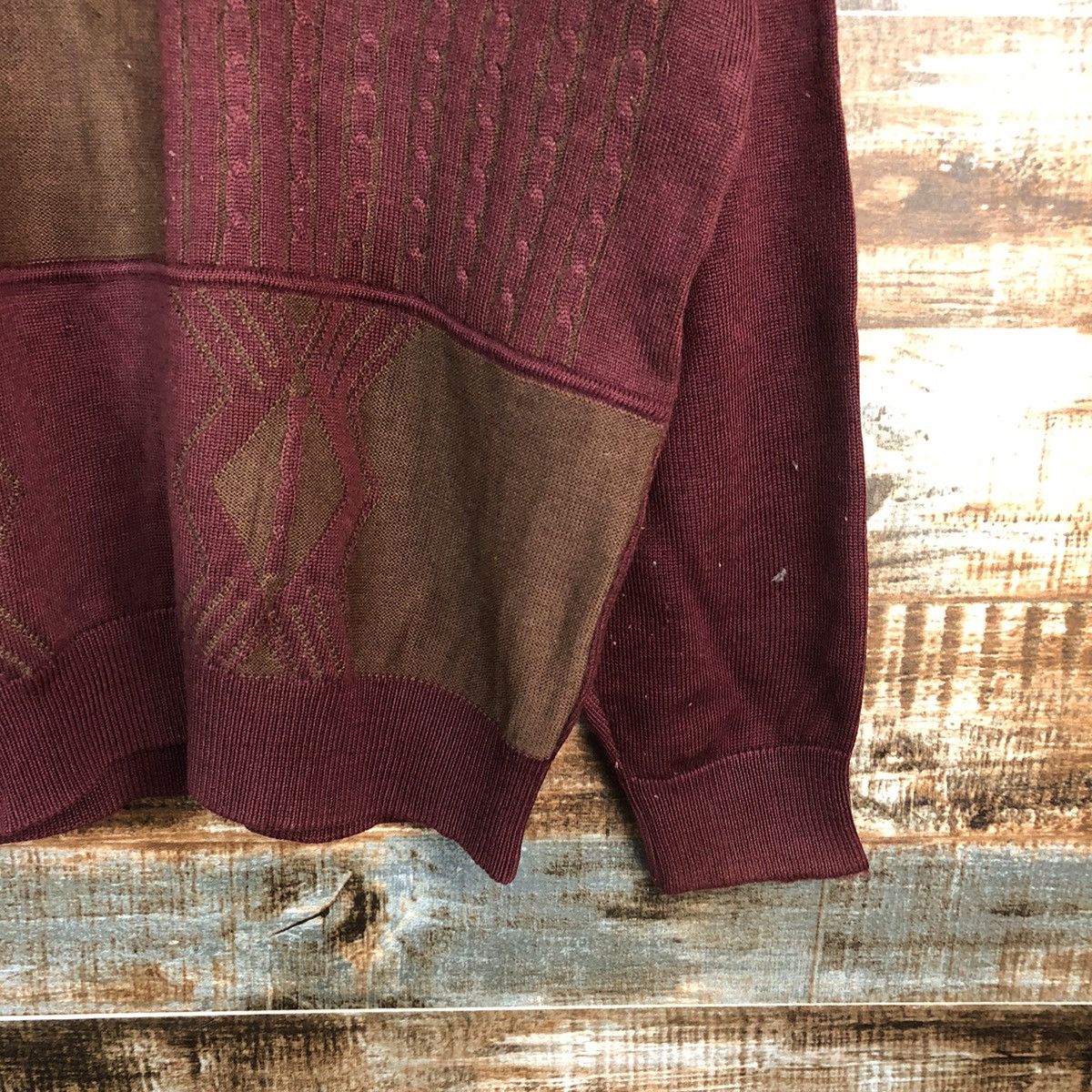 Homespun Knitwear × Japanese Brand DL Golden Bear Maroon Knitwear #C502 Size US L / EU 52-54 / 3 - 8 Thumbnail
