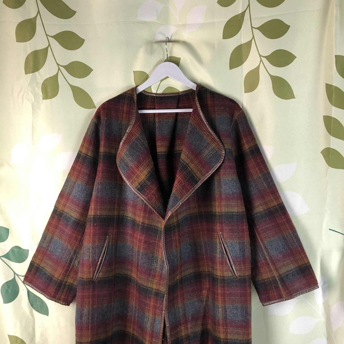 Japanese Brand A New Class Casual Maroon Checkred Blazer #7450 Size XL / US 12-14 / IT 48-50 - 2 Thumbnail