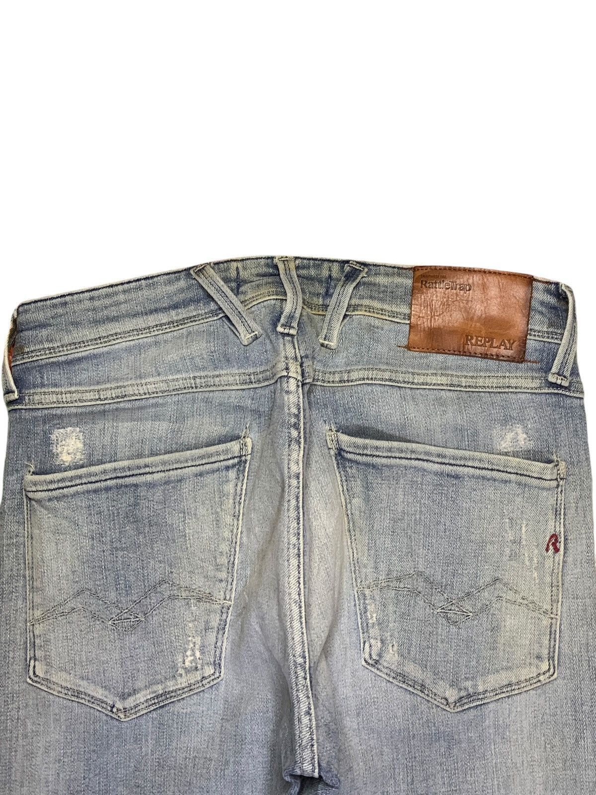 Japanese Brand × Replay Vintage Rattle Trap X Replay Faded Wash Distress Slim Jeans Size US 30 / EU 46 - 8 Thumbnail
