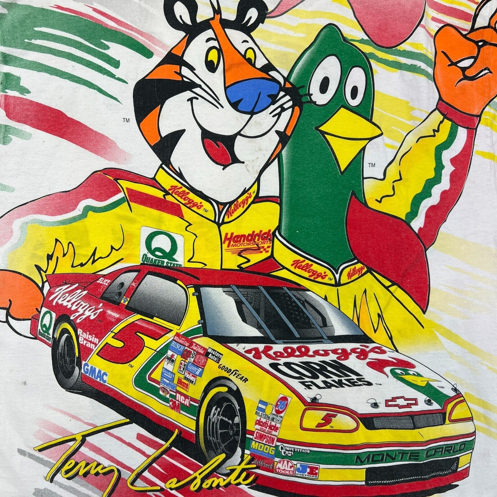 Chase Authentics × NASCAR × Vintage 1996 Chase Terry Labonte T Shirt XL Kelloggs NASCAR AOP Tee Size US XL / EU 56 / 4 - 2 Thumbnail