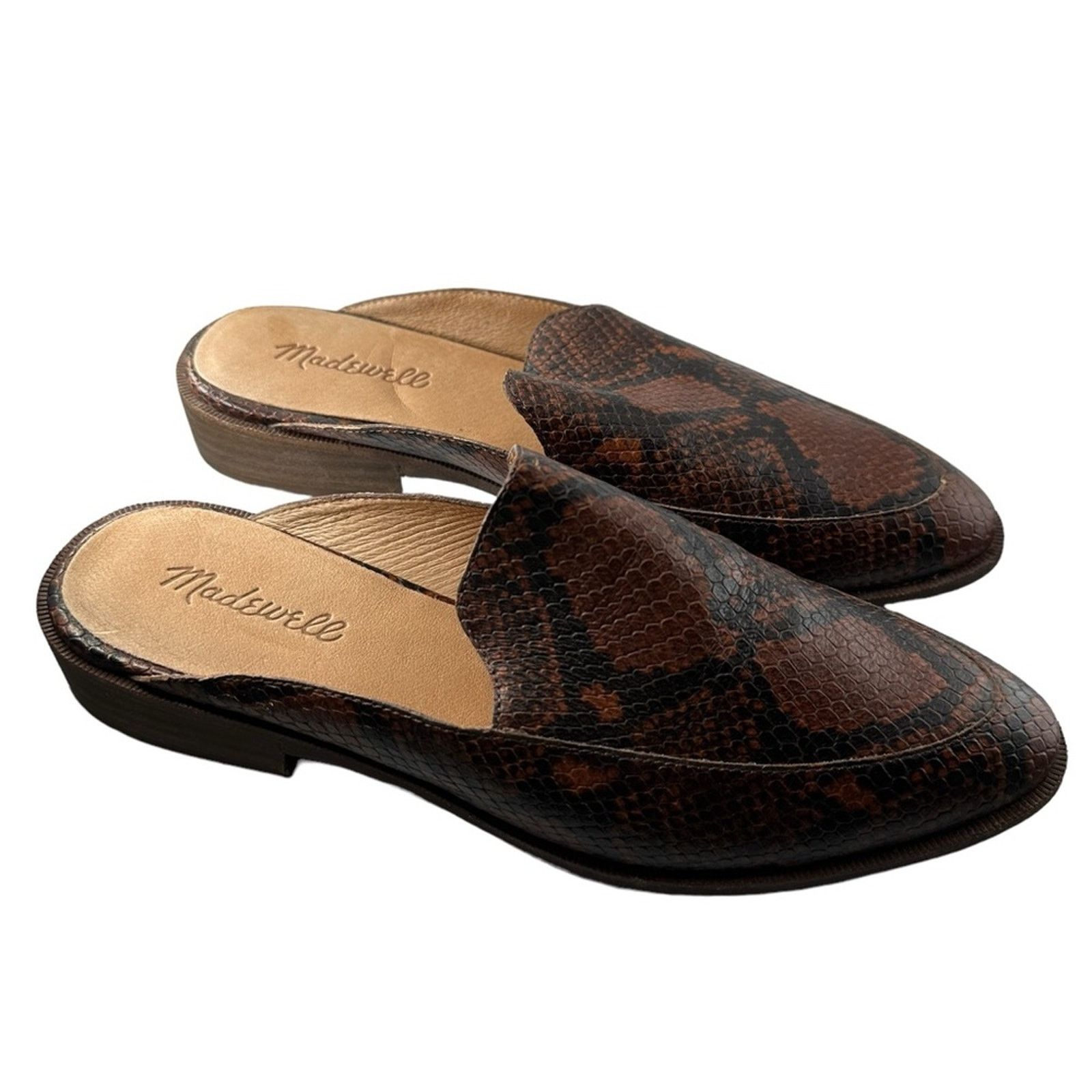 Madewell Madewell The Frances Loafer Mule in Snake Embossed Size US 7.5 / IT 37.5 - 2 Thumbnail
