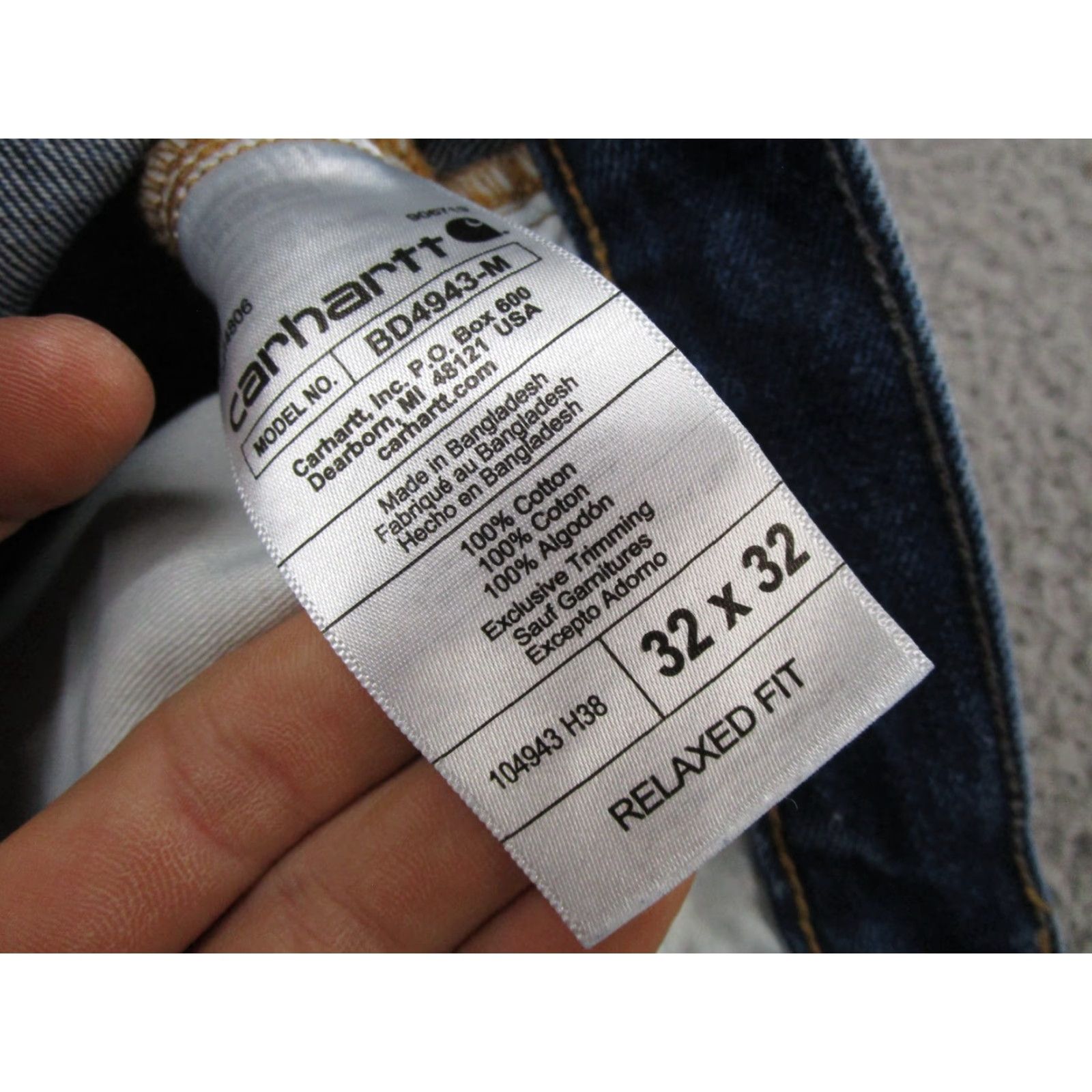 Carhartt Carhartt Relaxed Fit Jeans Mens 32x32 Denim 5-Pocket Blue Straight Workwear BD4943-M Size US 32 / EU 48 - 5 Thumbnail
