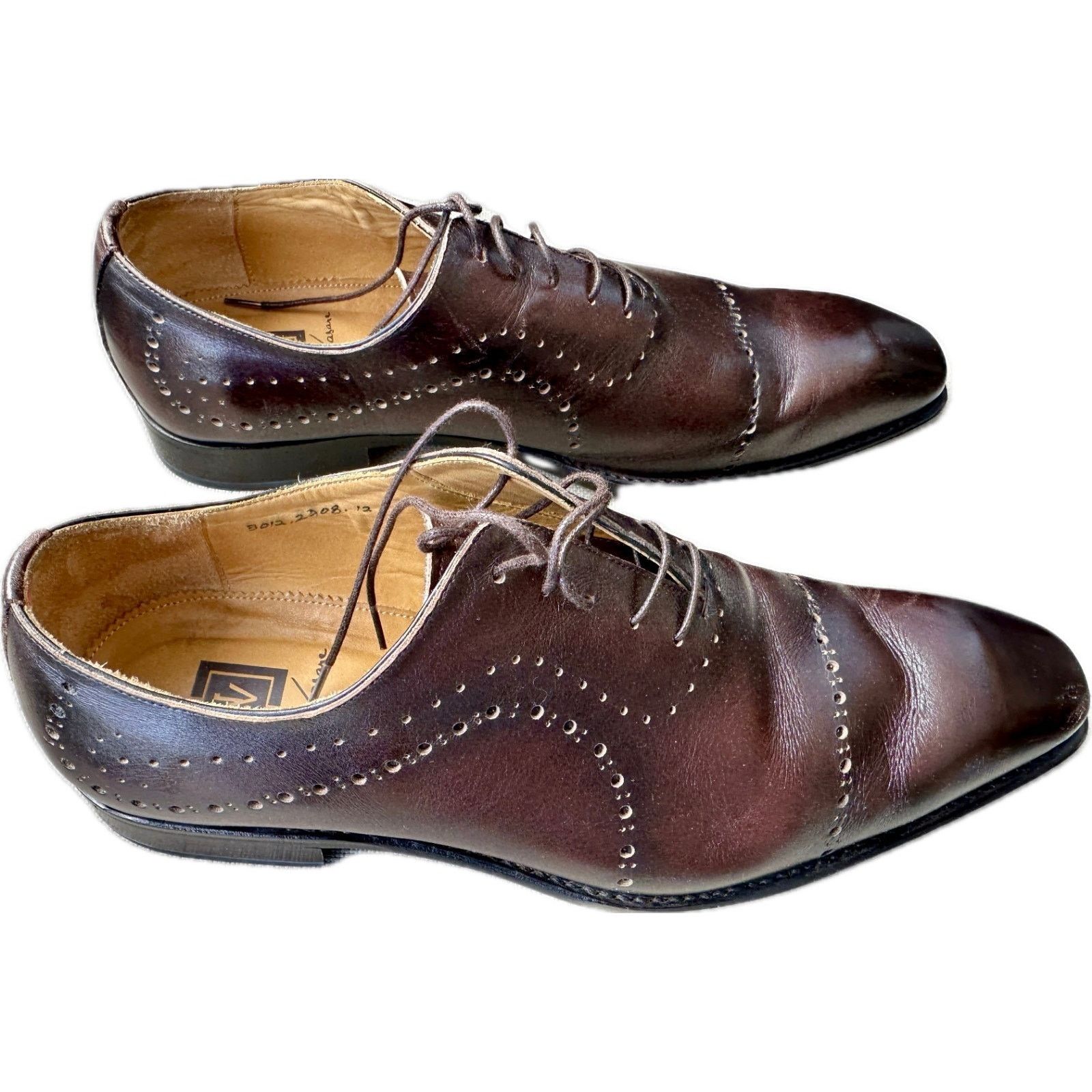 Ugo Cacciatori Ugo Vasare Italian Oxblood Oxford Brogues Size 13 w/ Box Size US 13 / EU 46 - 5 Thumbnail