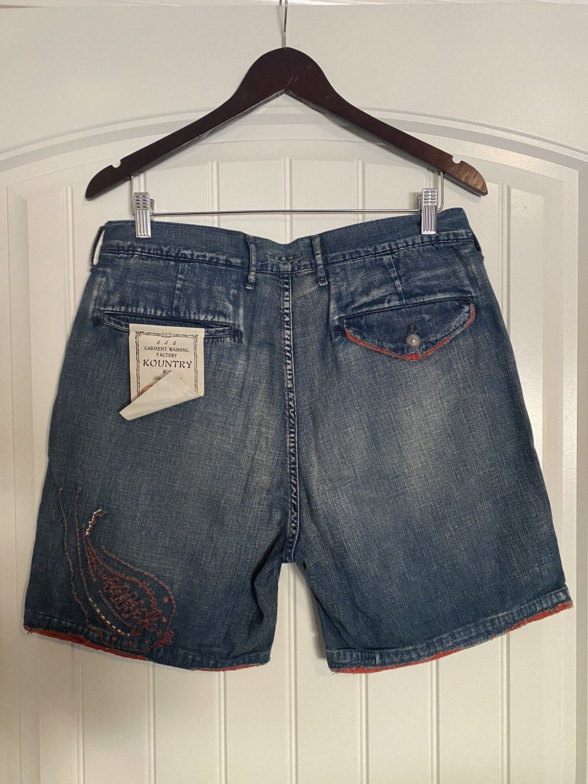Kapital Kapital Red Paisley Denim Shorts Size US 32 / EU 48 - 6 Thumbnail