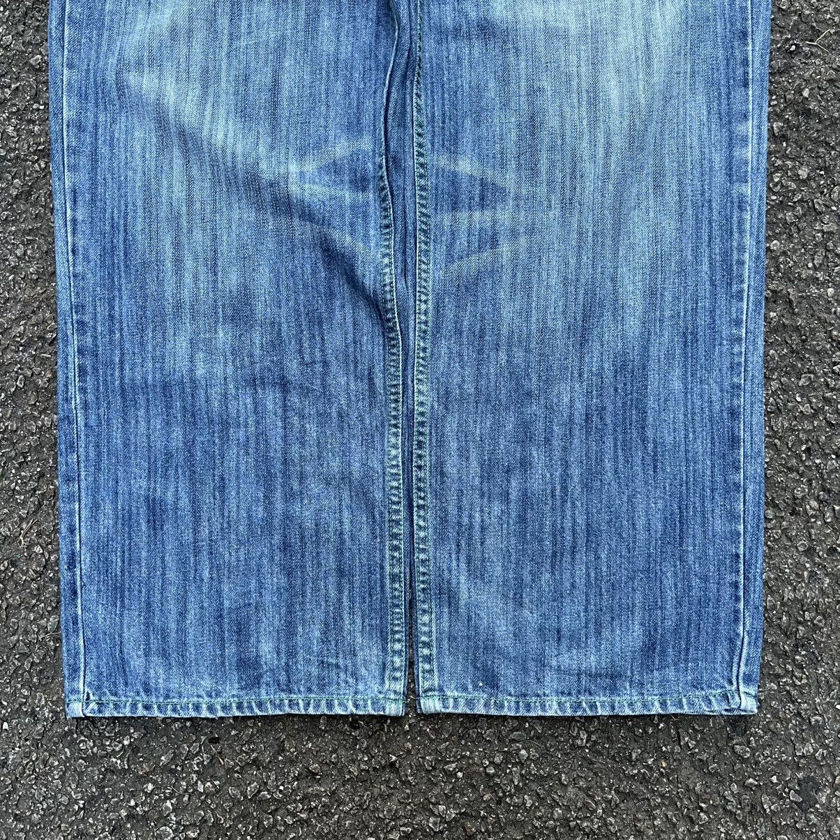 Southpole Baggy Jeans Loose ROAD DAWGS Y2K Washed Blue Denim JNCO Size US 37 - 3 Thumbnail