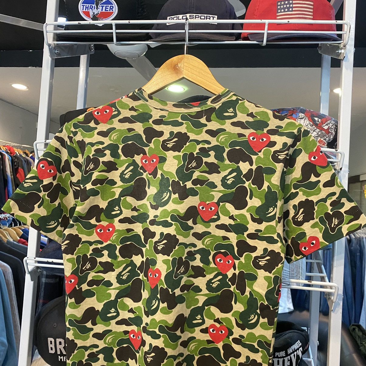 Bape × Comme des Garcons 2012 Comme Des Garcons Play X Bape Full Print Tshirts Size US S / EU 44-46 / 1 - 8 Thumbnail