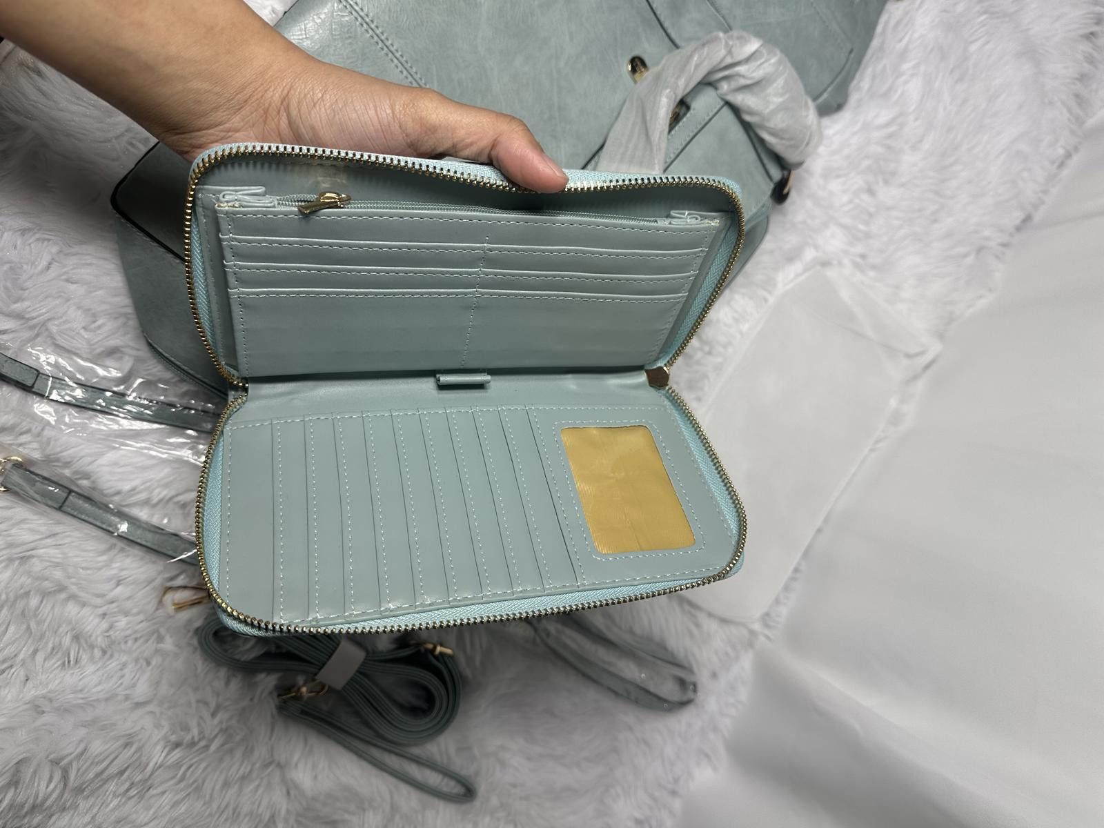 Genetic Manipulation Shinichiro Kuriya YZAOLL Light Blue Faux Leather Multi-Piece Handbag Set Size ONE SIZE - 6 Thumbnail