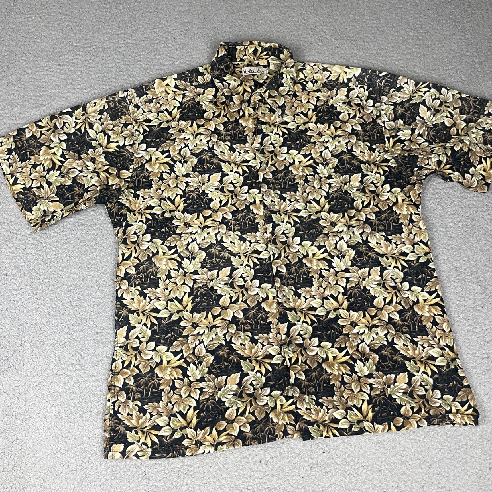 Vintage Hollis River Shirt Adult L Black Button-Up Short Sleeve Hawaiian Floral Size US L / EU 52-54 / 3 - 5 Thumbnail