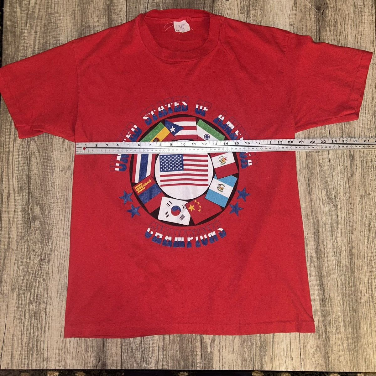 Other × Vintage Vintage red Single Stitch U.S.A Champions T Shirt XL Size US XL / EU 56 / 4 - 7 Thumbnail