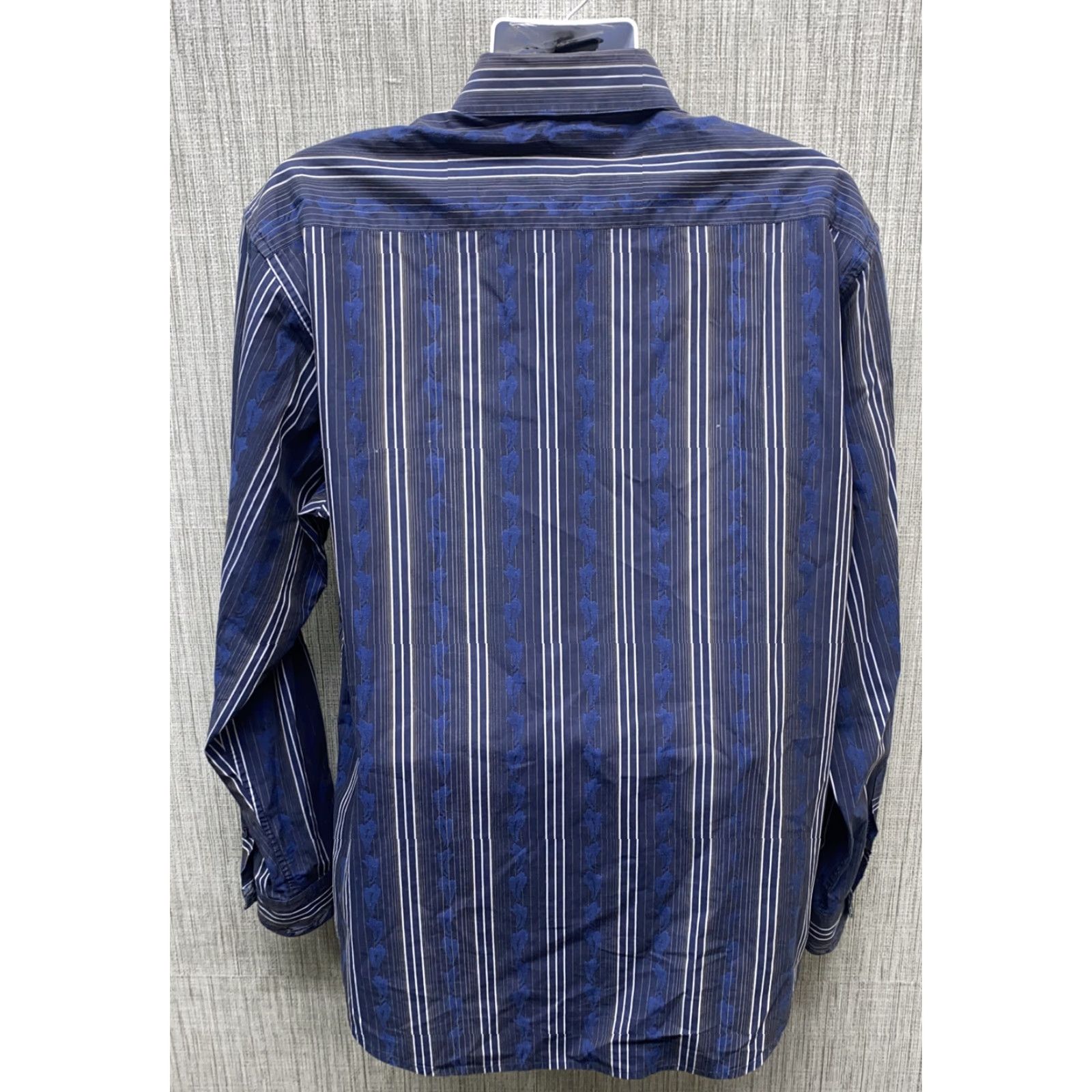 Robert Graham Robert Graham Shirt Mens Blue Striped Long Sleeve Button-Up Size XL Flip Cuff Size US XL / EU 56 / 4 - 5 Thumbnail