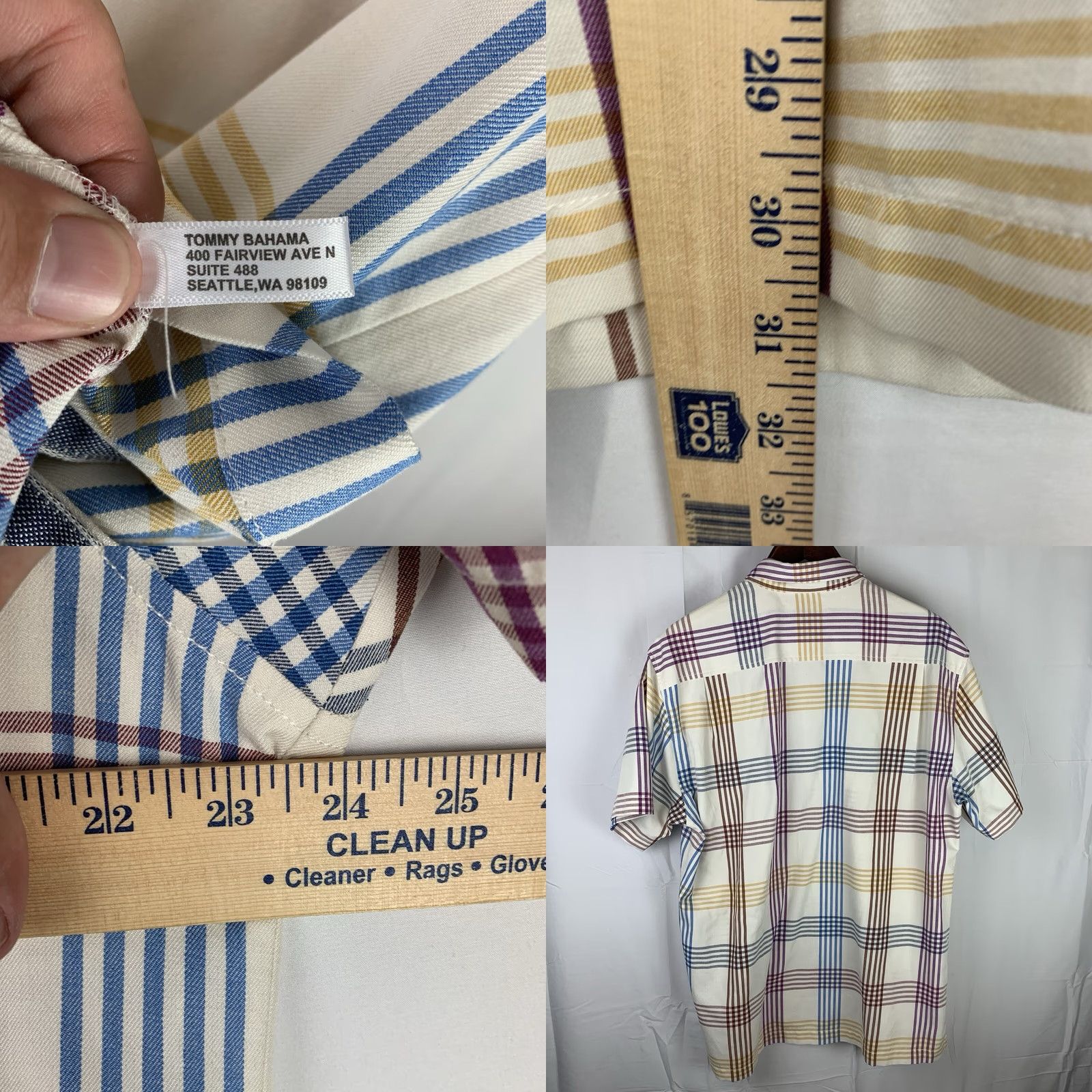 Tommy Bahama Tommy Bahama Island Zone Multicolor Plaid Silk Hawaiian Shirt Mens Size Large Size US L / EU 52-54 / 3 - 9 Thumbnail
