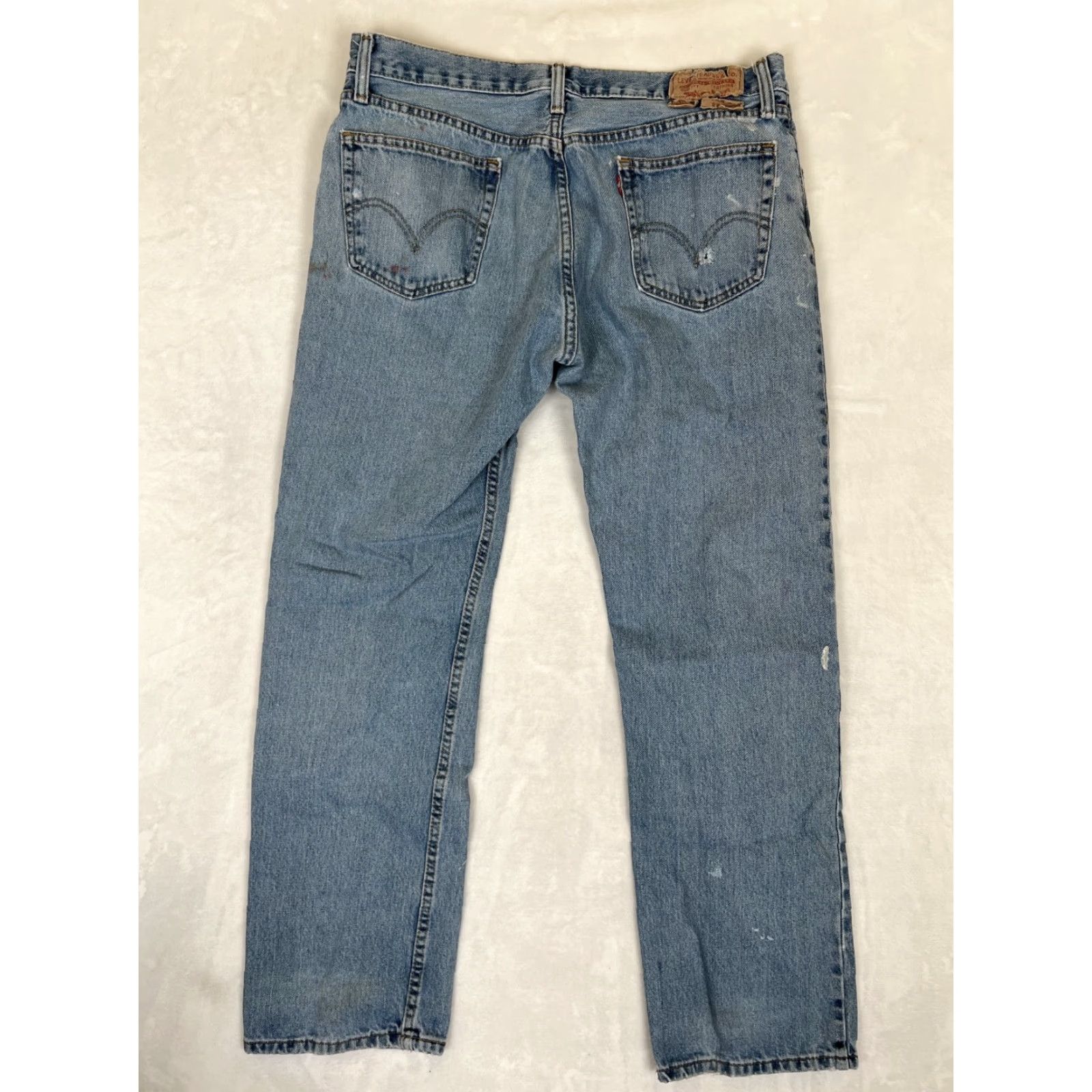 Levi's VINTAGE Levi's 505 Jeans Stand 36x32 Denim Distressed Grunge 90s Mens Blue Cotton Regular Straight 5-Pocket Zip Inseam 32 Size US 36 / EU 52 - 7 Thumbnail