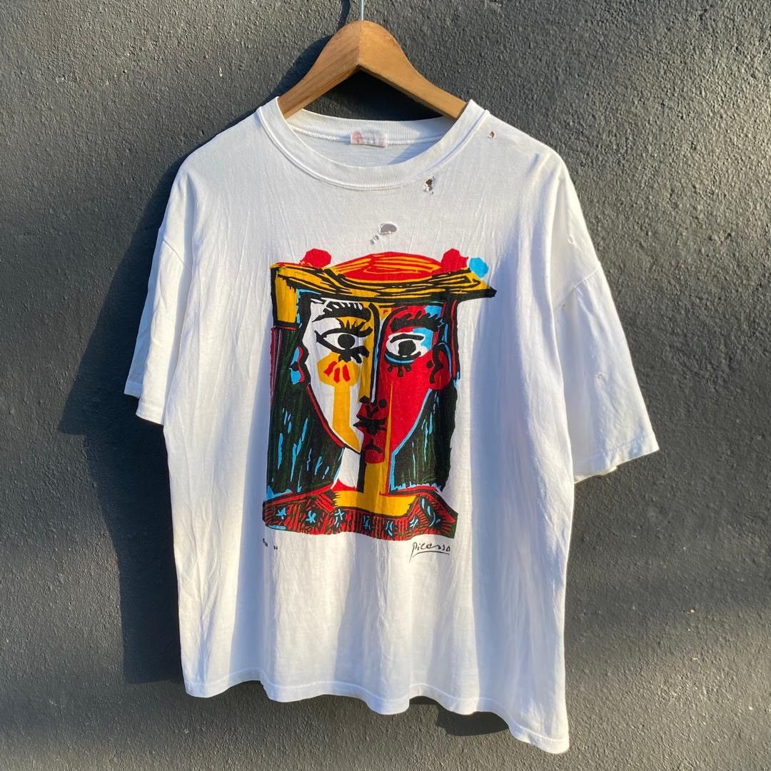 Vintage Thrashed Vintage 90s Distressed Picasso Spadem Art Tee Size US M / EU 48-50 / 2 - 1 Thumbnail
