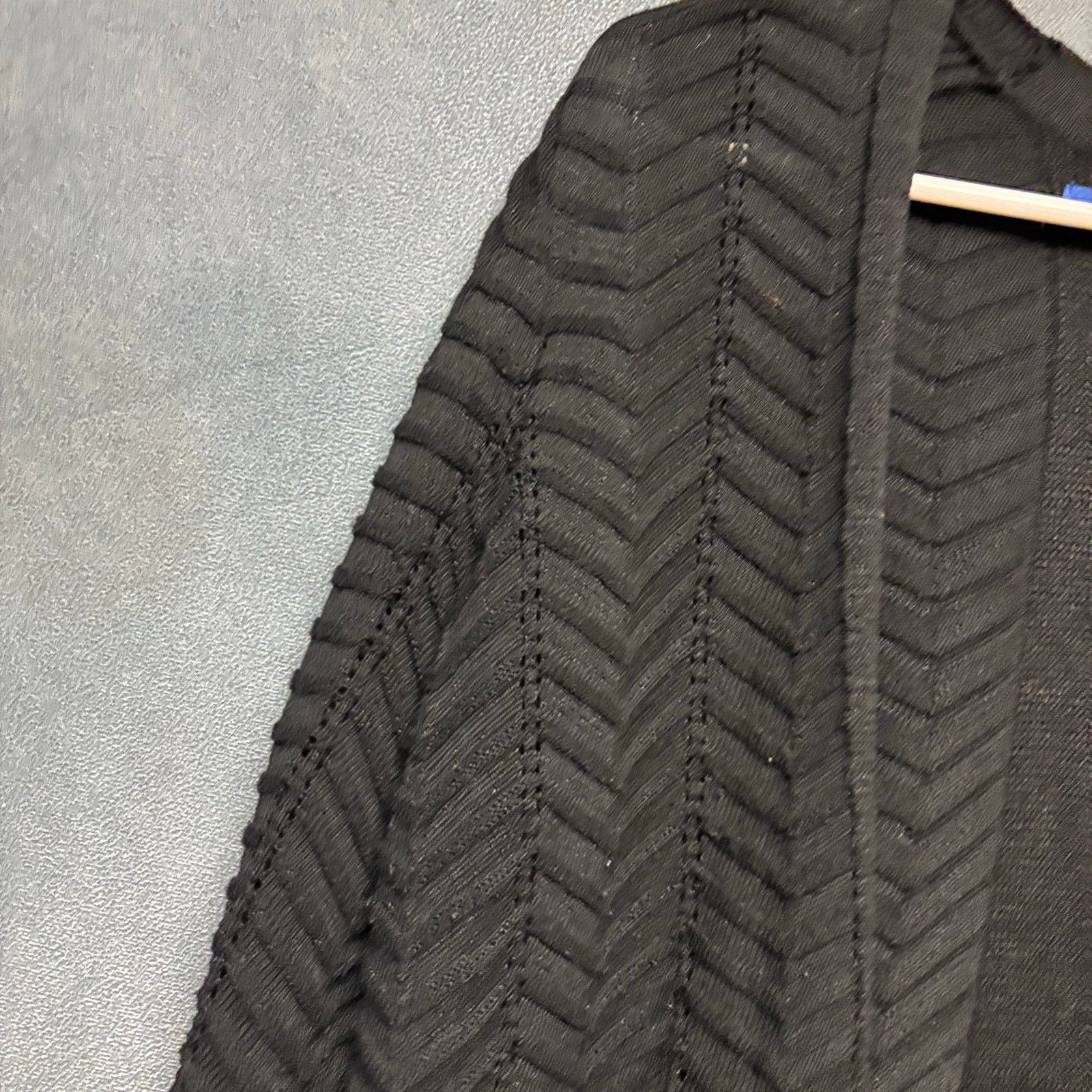 Apt. 9 Apt 9 Black Open Front Textured Cardigan Sweater Womens Lg Size L / US 10 / IT 46 - 4 Thumbnail