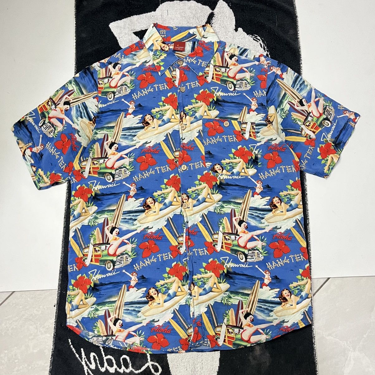 Designer 1990s - hawaiin shirt naked girl Size US L / EU 52-54 / 3 - 2 Thumbnail