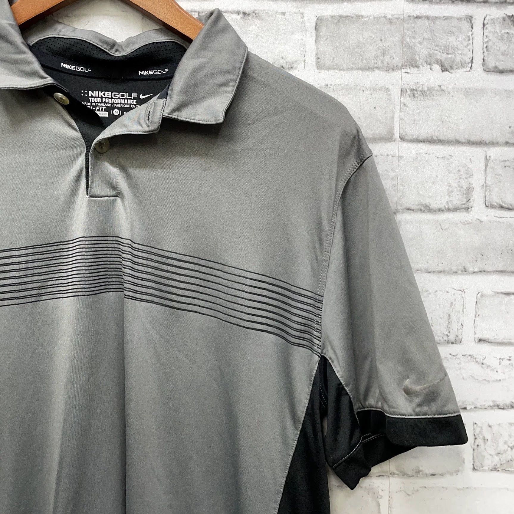 Nike NikeGolf Dri-Fit Tour Polo Shirt Mens M Gray Athletic Stretchy Shirt Size US M / EU 48-50 / 2 - 2 Thumbnail