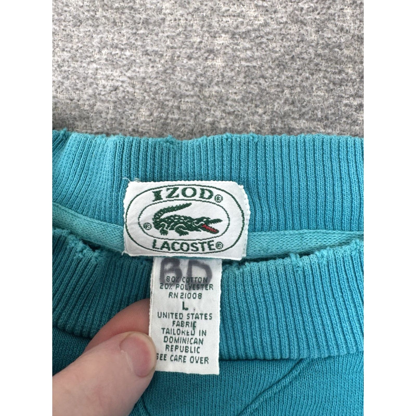 Lacoste Lacoste Sweatshirt Pullover Crocodile Logo Big Spell Out Teal Green Large Mens L Size US L / EU 52-54 / 3 - 4 Thumbnail
