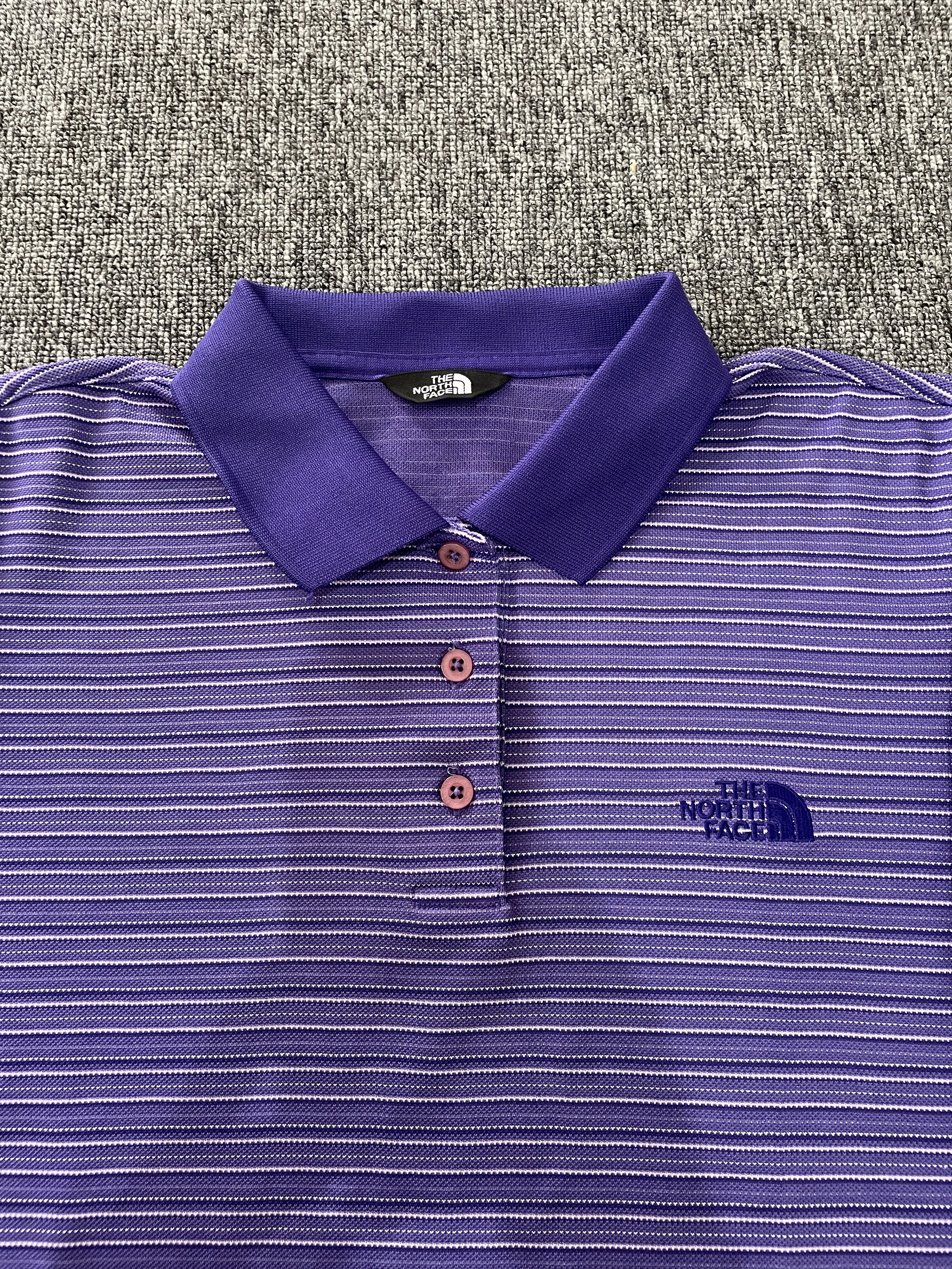 The North Face Vintage The North Face Long Sleeve Polo Purple Striped Shirt Size M / US 6-8 / IT 42-44 - 3 Thumbnail