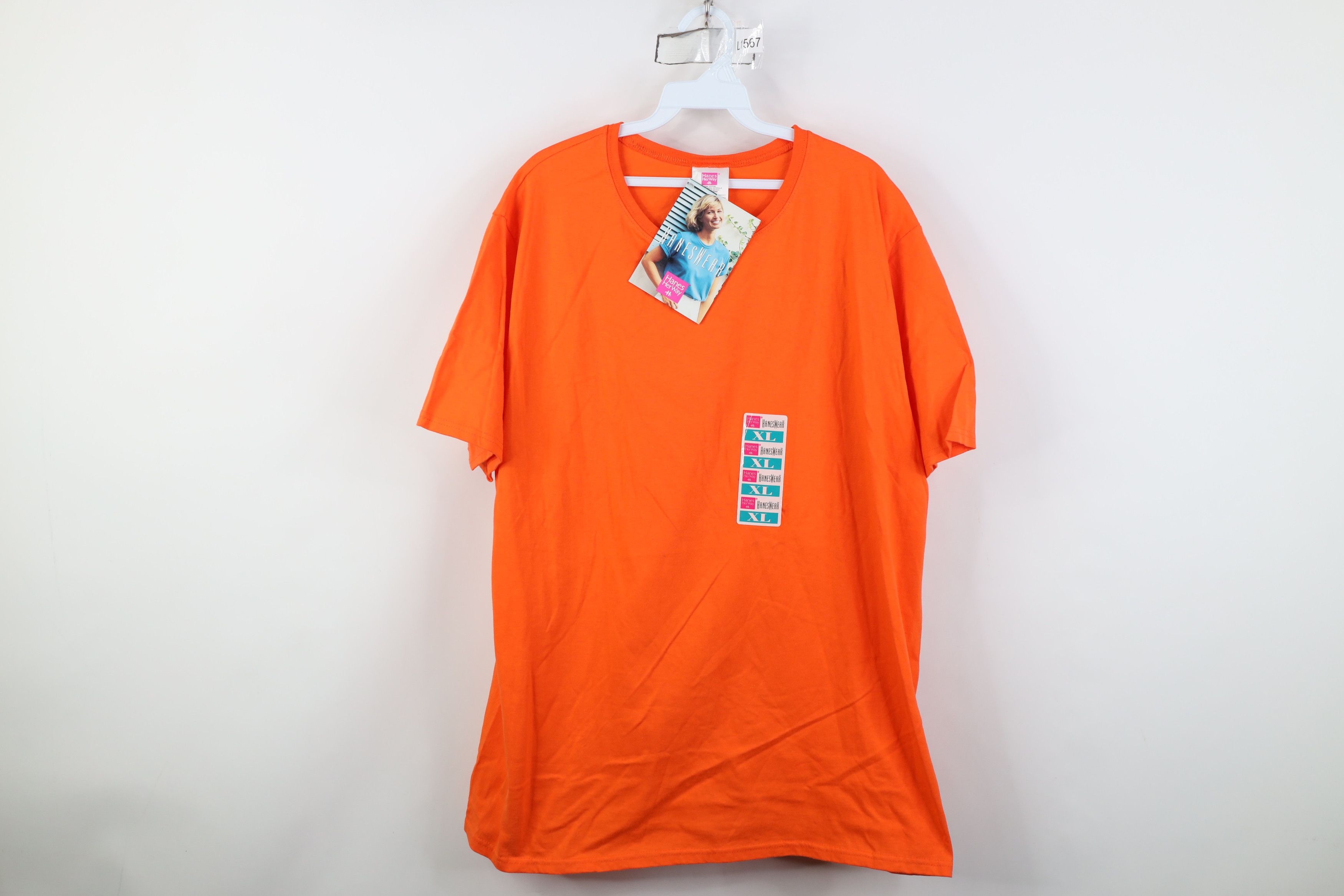 Hanes Deadstock Vintage 90s Hanes Short Sleeve T-Shirt Cotton Size XL / US 12-14 / IT 48-50 - 1 Thumbnail