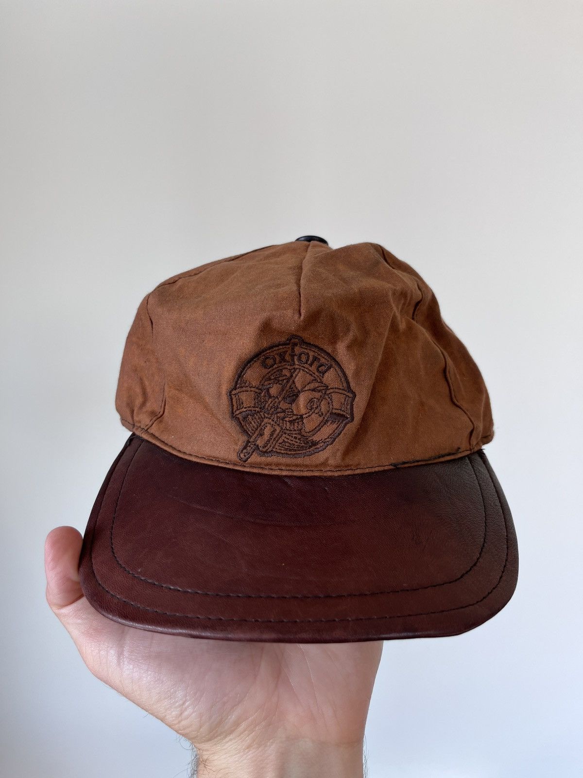 Vintage OXFORD Vintage Leather Brown Tartan Basseball Hat Cap Size ONE SIZE - 2 Thumbnail