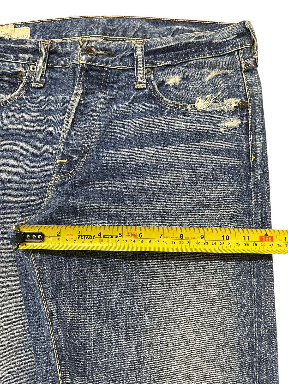 Abercrombie & Fitch Vintage Abercrombie & Fitch Blue Wash Distressed Baggy Jeans Size US 35 - 14 Thumbnail