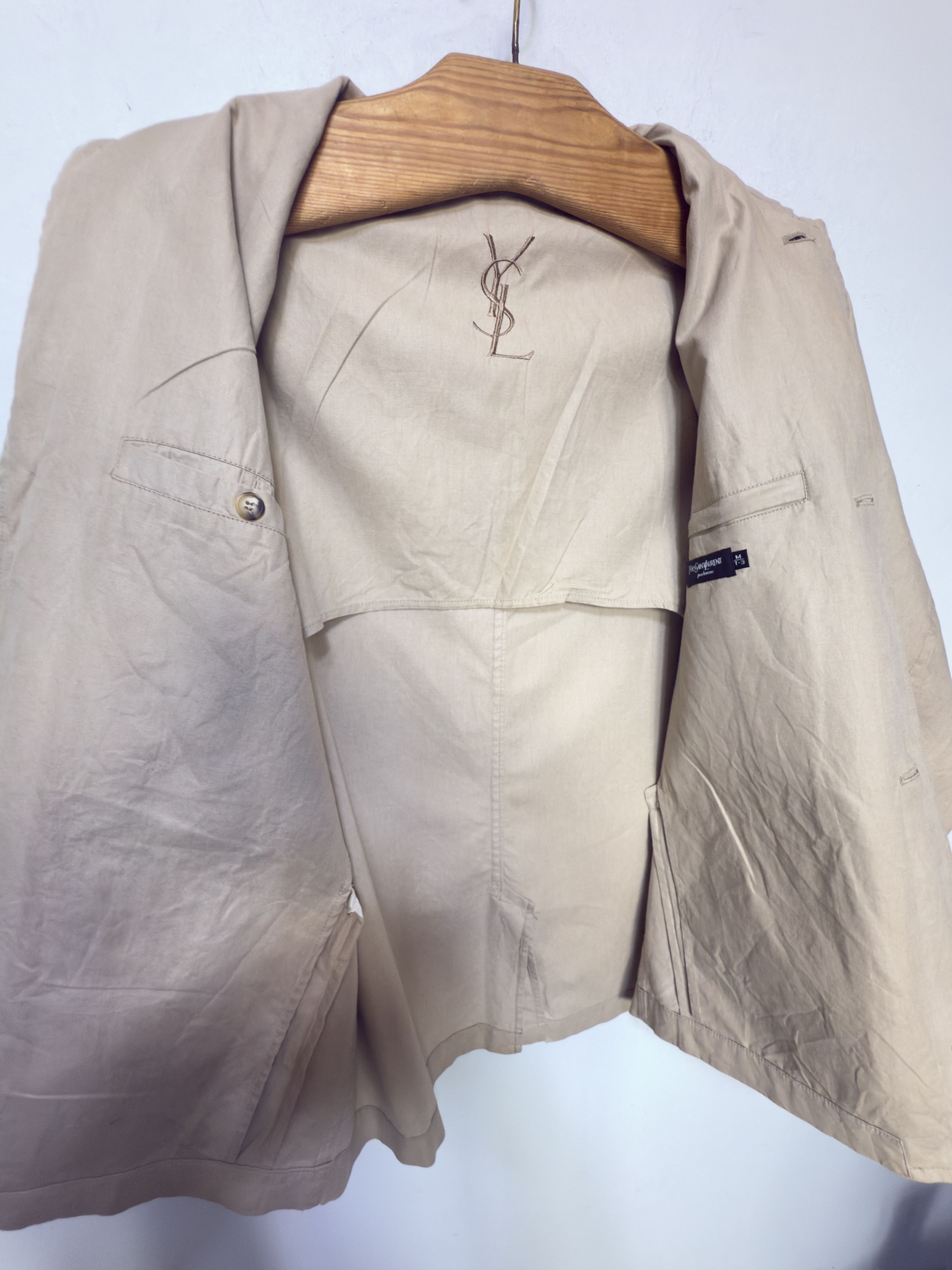 Yves Saint Laurent 🔥 Linen blazer waxed Yves Saint Laurent light jacket M/L Size US L / EU 52-54 / 3 - 6 Thumbnail
