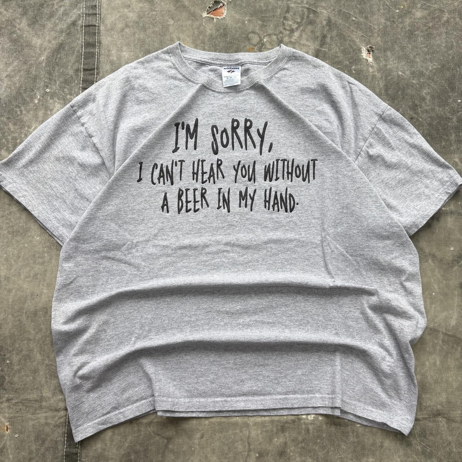 Jerzees Vintage Y2K I Can’t Hear You Without A Beer In My Hand Shirt Size US XXL / EU 58 / 5 - 1 Thumbnail