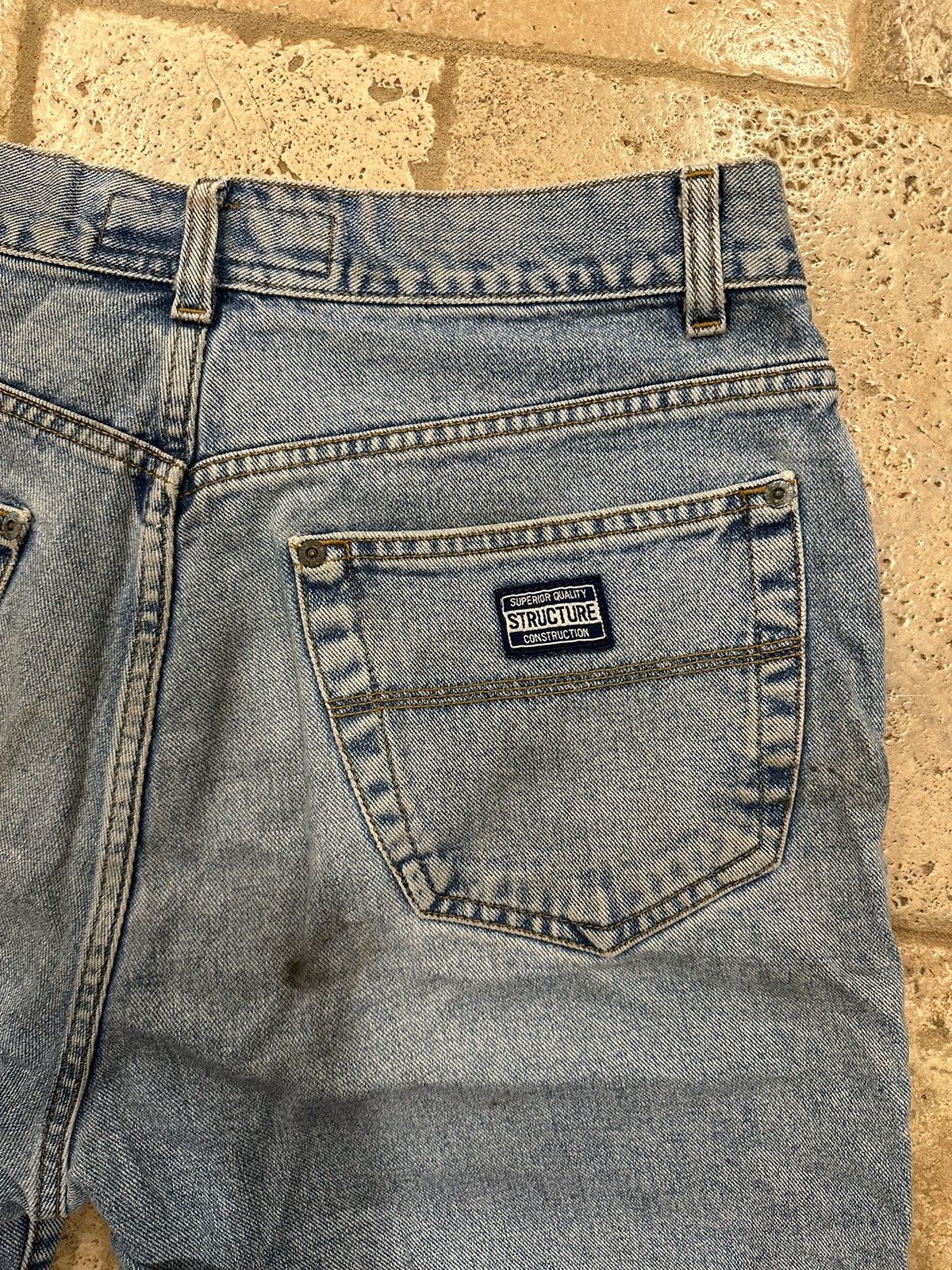 Structure × Vintage Vintage Structure Denim Relaxed Painter Jean Short Jorts Size US 36 / EU 52 - 6 Thumbnail