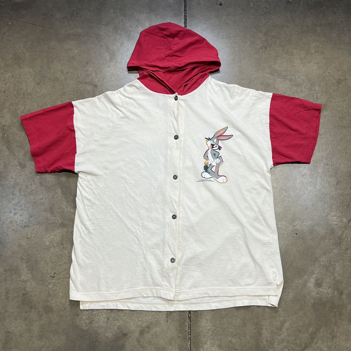 Vintage × Warner Bros Vintage 90s Bugs Bunny Looney Tunes Hoodie Graphic Tee Size US L / EU 52-54 / 3 - 1 Thumbnail