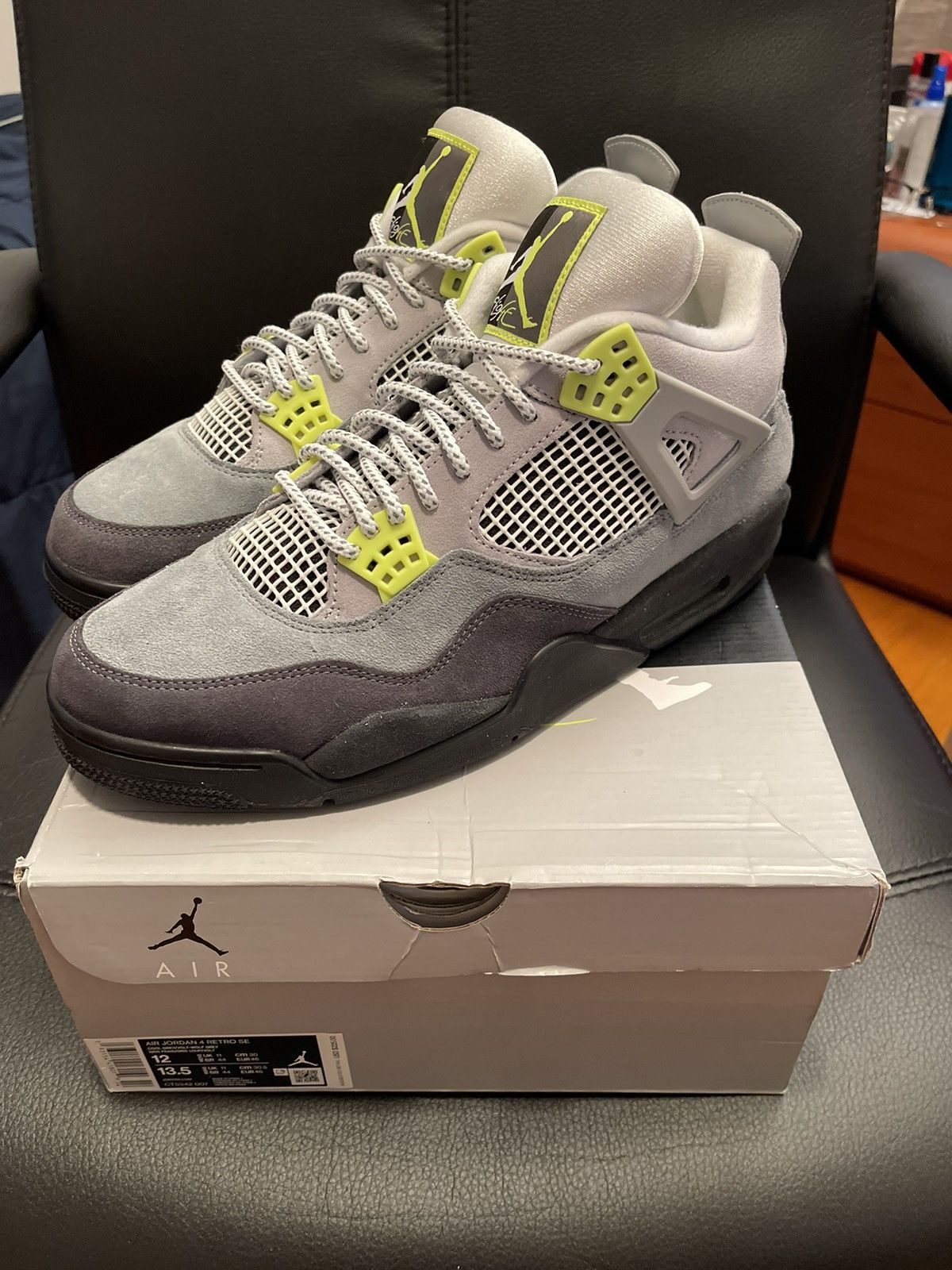 neon orange jordan 4