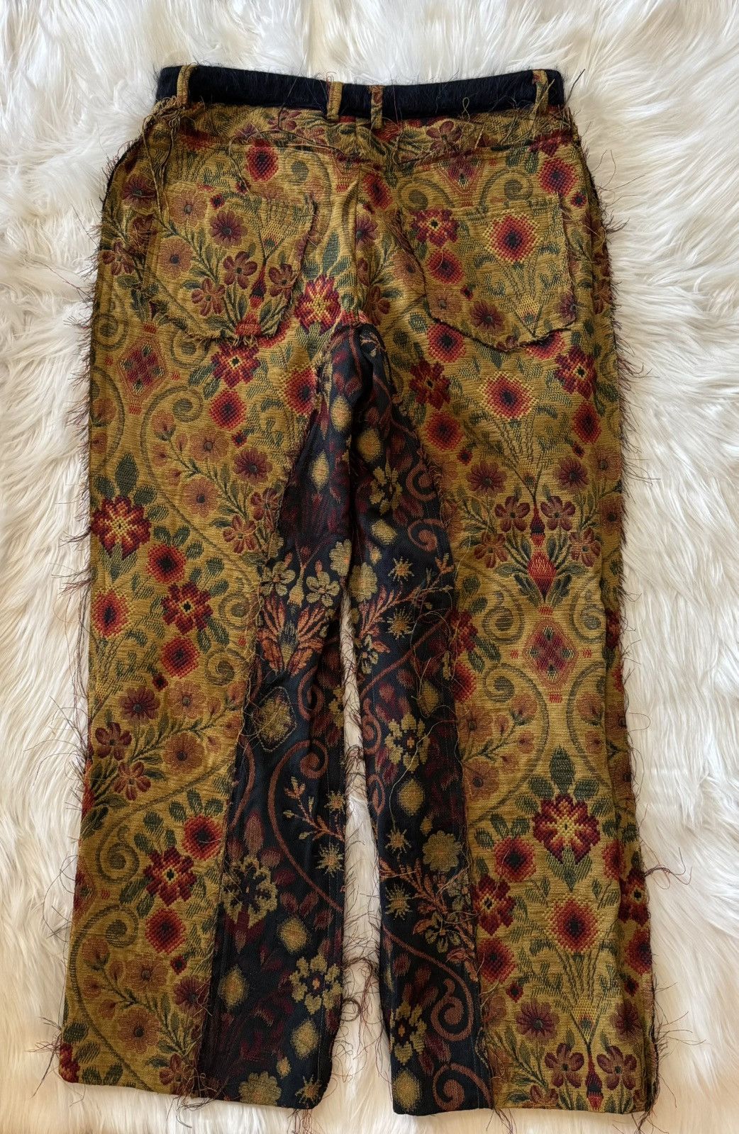 Edward Cuming Edward Cuming Jacquard Raw Edge Soft Jeans Gold Floral 50 Size US 34 / EU 50 - 4 Thumbnail