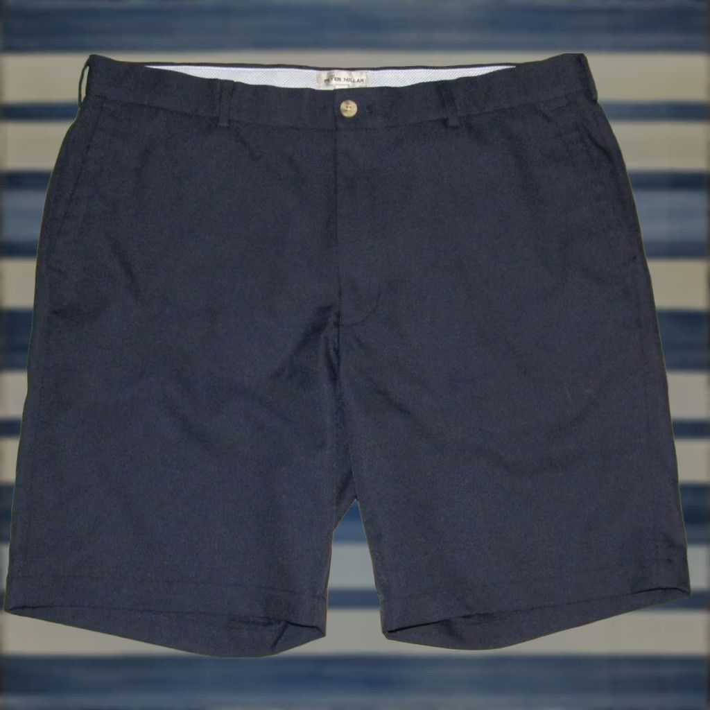 Peter Millar PETER MILLAR Navy Blue 9" Salem Performance Chino Shorts 36 Mens Size US 36 / EU 52 - 1 Thumbnail