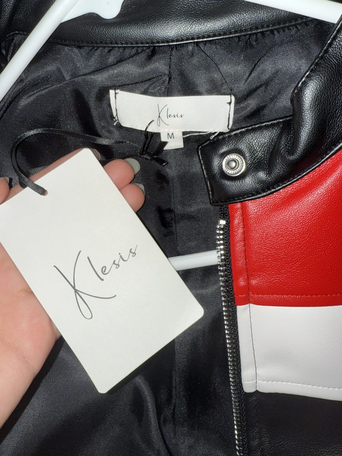 Other Red/White/Black Faux Leather Jacket Size M / US 6-8 / IT 42-44 - 5 Thumbnail