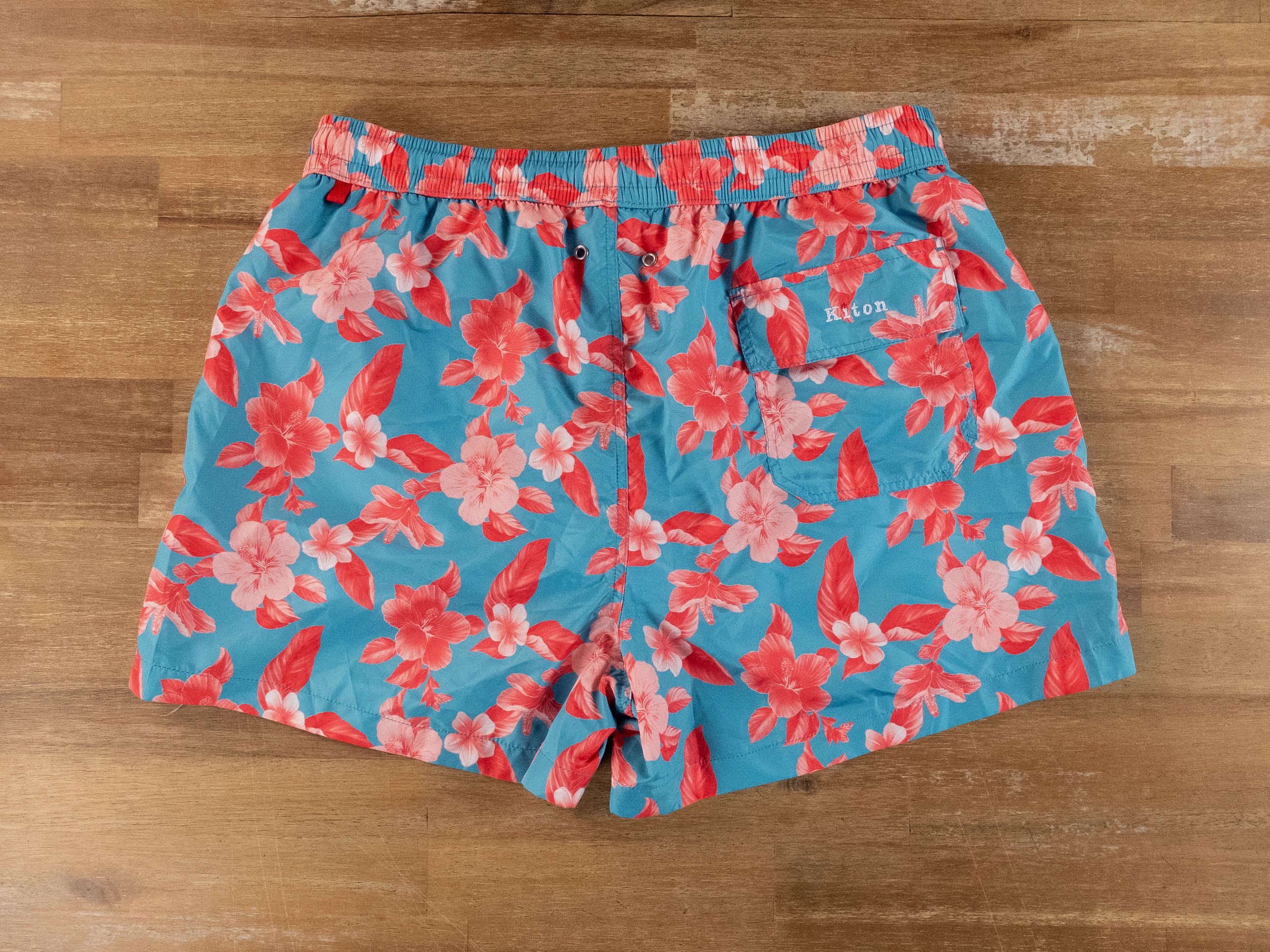Kiton KITON Napoli blue pink floral print nylon swim shorts Large Size US 34 / EU 50 - 8 Thumbnail