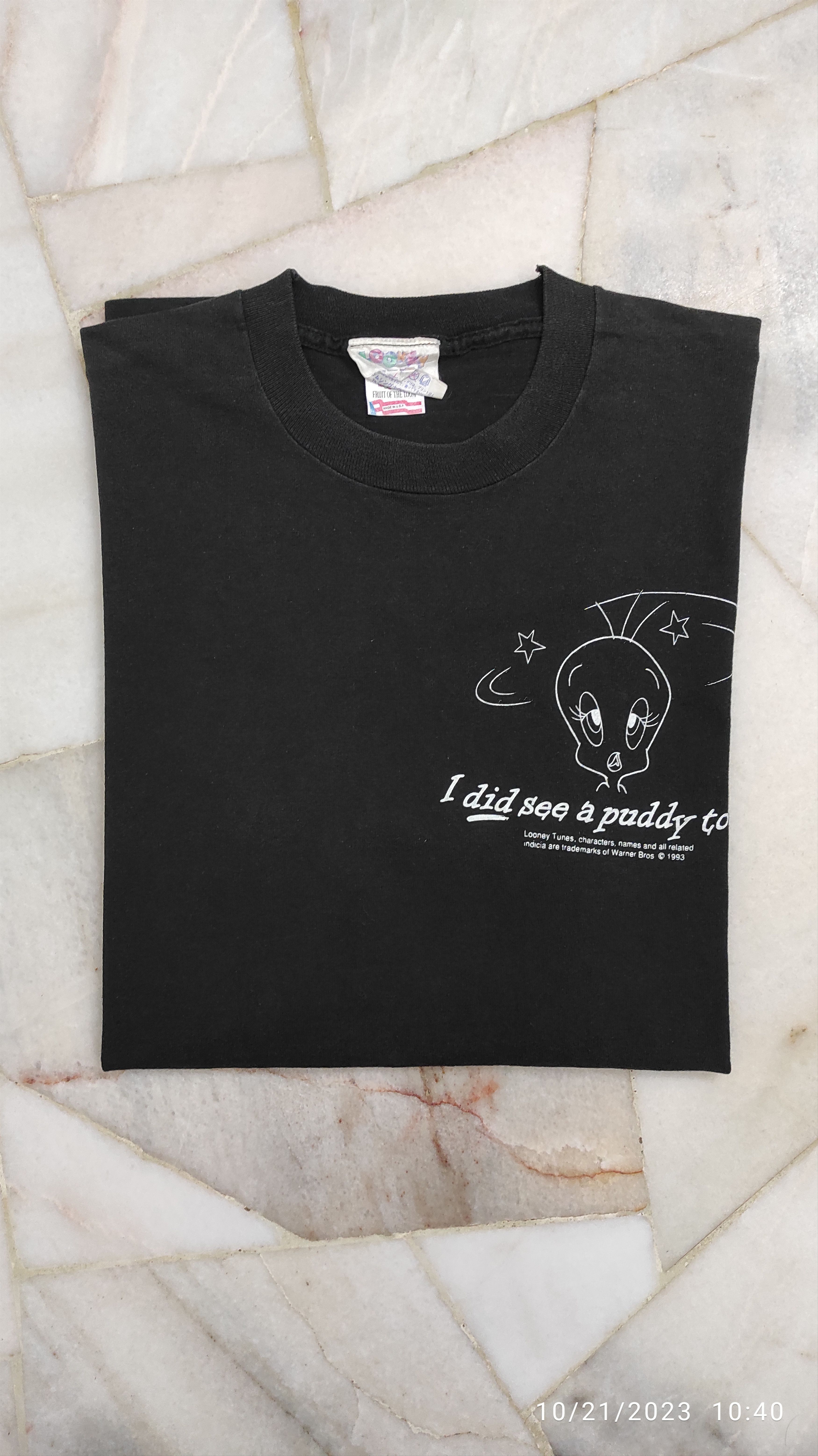 Cartoon Network RARE VINTAGE 1993 LOONEY TUNES TWEETY BIRD HEAVENS! TEE Size US L / EU 52-54 / 3 - 12 Thumbnail