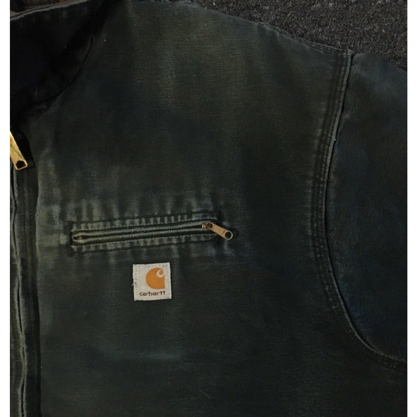 Carhartt VINTAGE Carhartt Jacket Detroit J01 Boxy Distressed 56 90s Grunge Trucker Motorcycle Biker Black Canvas Men Größe? (Note: must avoid adding new info) Size US XL / EU 56 / 4 - 7 Thumbnail
