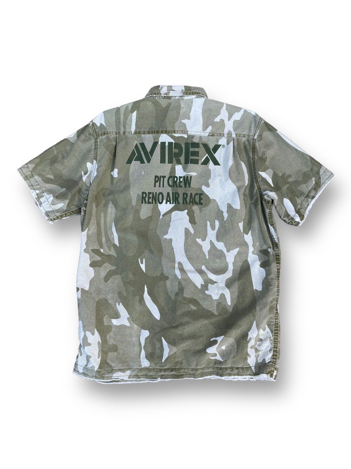 image of Vintage Camo Avirex Usa Pit Crew Reno Air Race Shirt. C6, Men's (Size Medium)