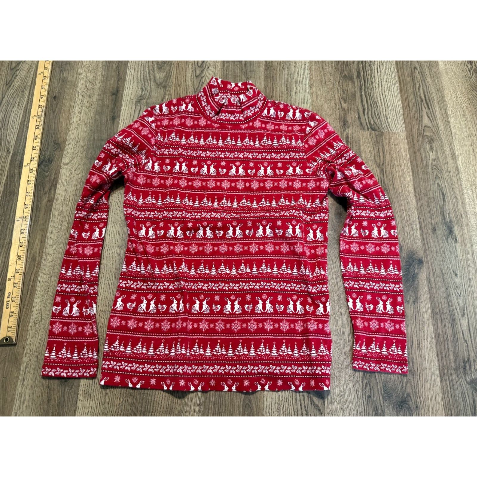 Croft & Barrow Croft & Barrow Shirt Women's Medium Red Long Sleeve Turtleneck Snow Shirt (Croft & Barrow) Size M / US 6-8 / IT 42-44 - 2 Thumbnail