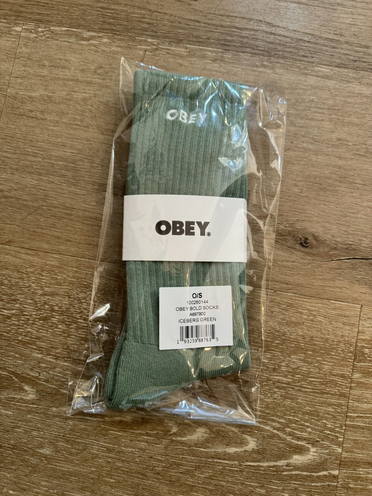 Obey × Shepard Fairey OBEY EMBROIDERED LOGO CREW SOCKS XL/green Size ONE SIZE - 1 Thumbnail