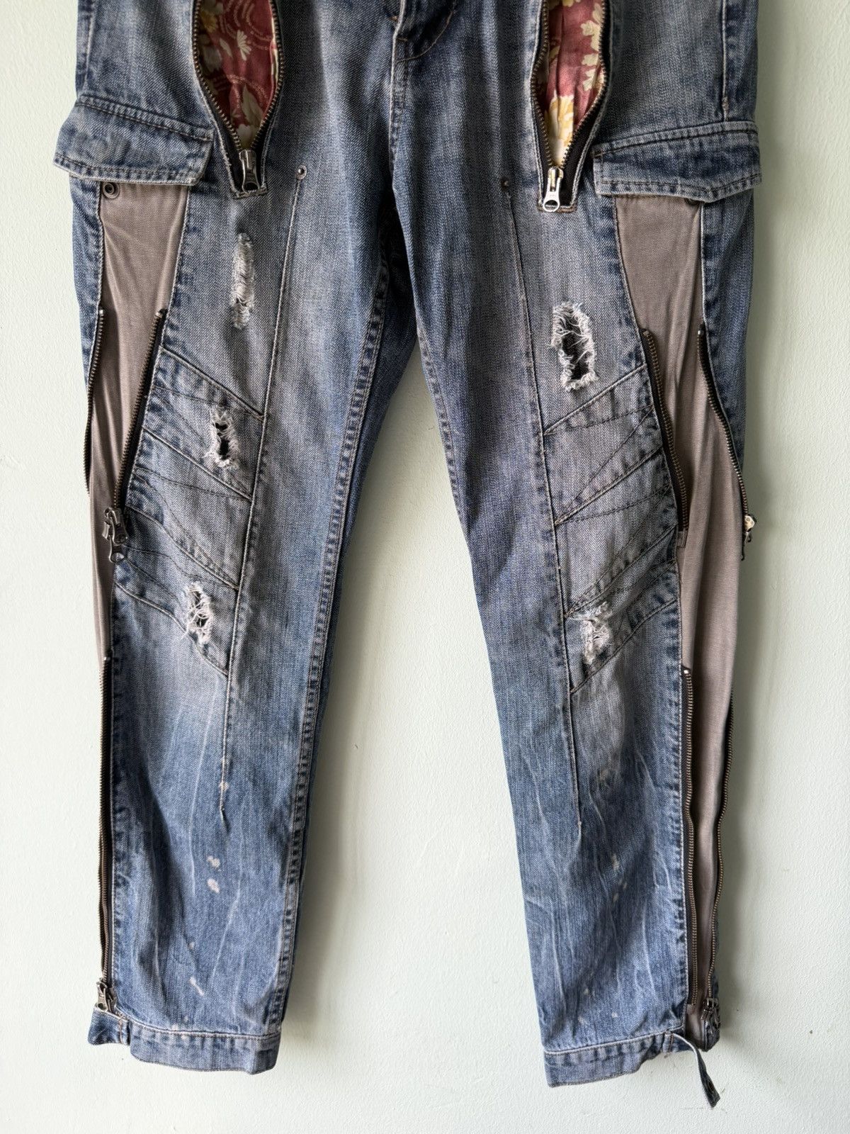 PPFM PPFM Multi Zipper Multi Pocket Jeans Size US 32 / EU 48 - 3 Thumbnail