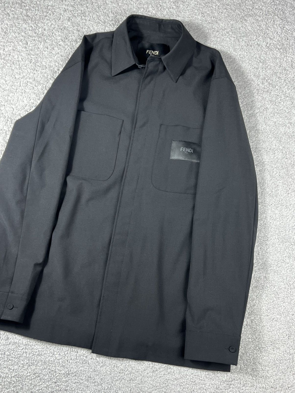 Fendi 2023 Fendi Logo Patch Black Overshirt Size US L / EU 52-54 / 3 - 3 Thumbnail