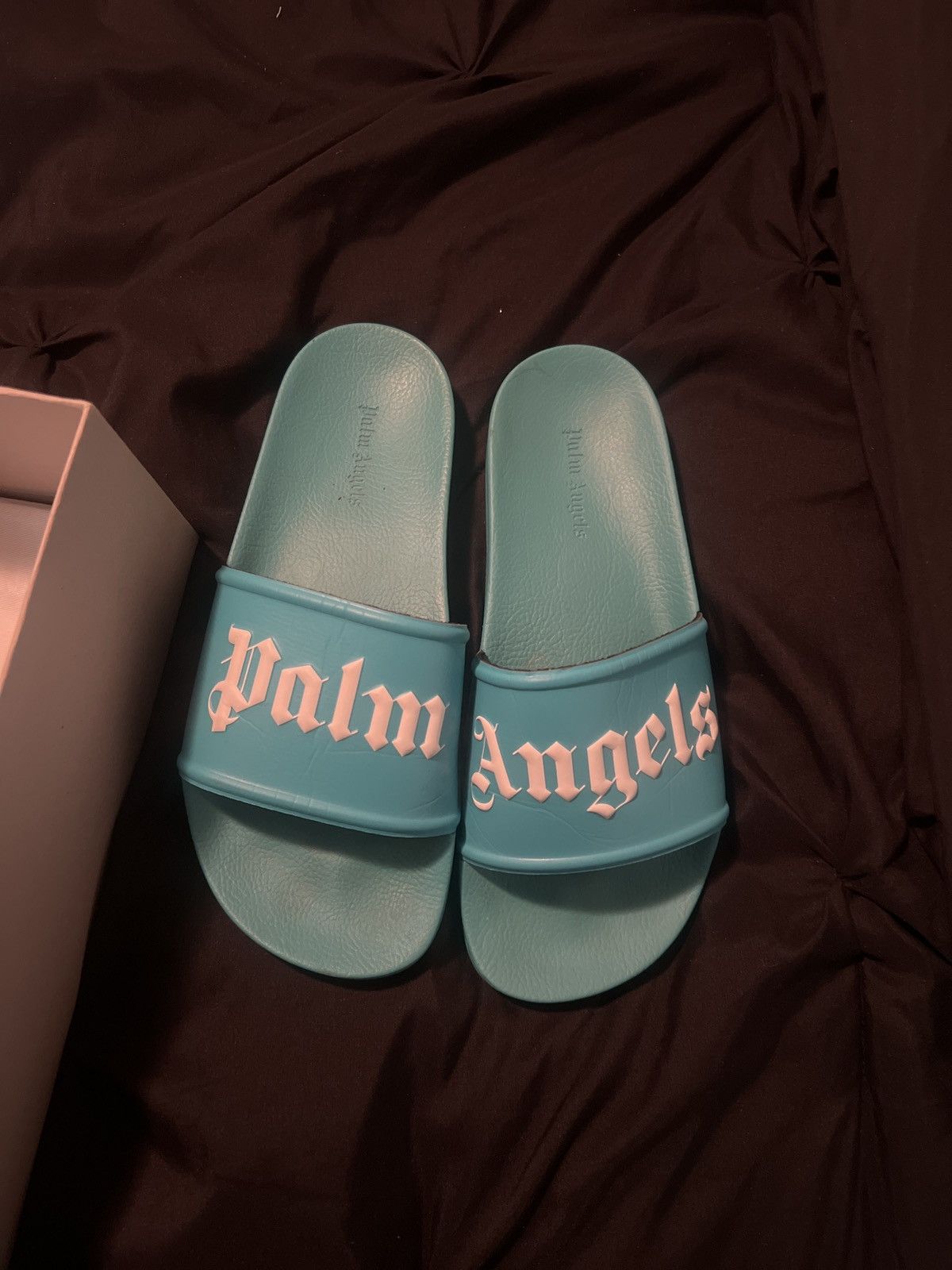 Palm Angels Logo pool slider light blue palm angles Size US 10 / IT 40 - 1 Thumbnail