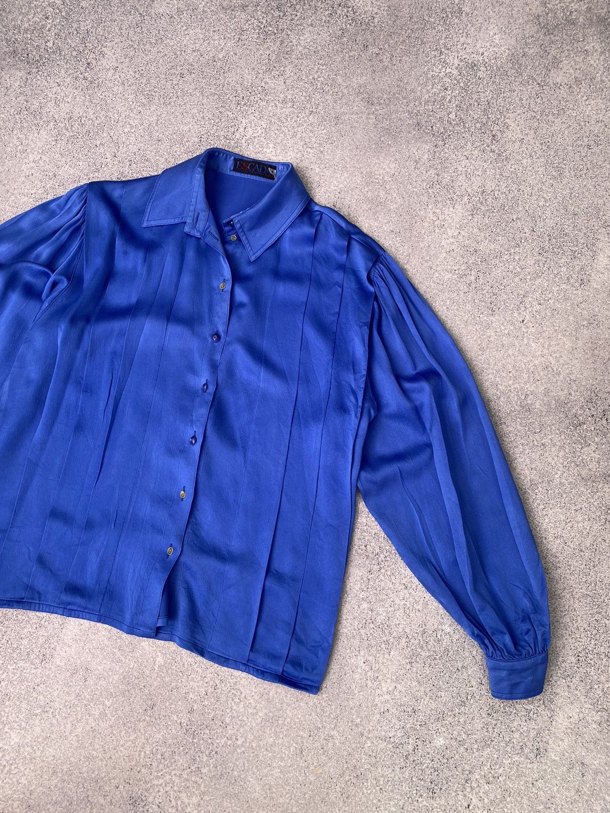 Designer × Escada × Vintage Vintage Escada Women’s Blue Designer Blouse Size XS / US 0-2 / IT 36-38 - 3 Thumbnail