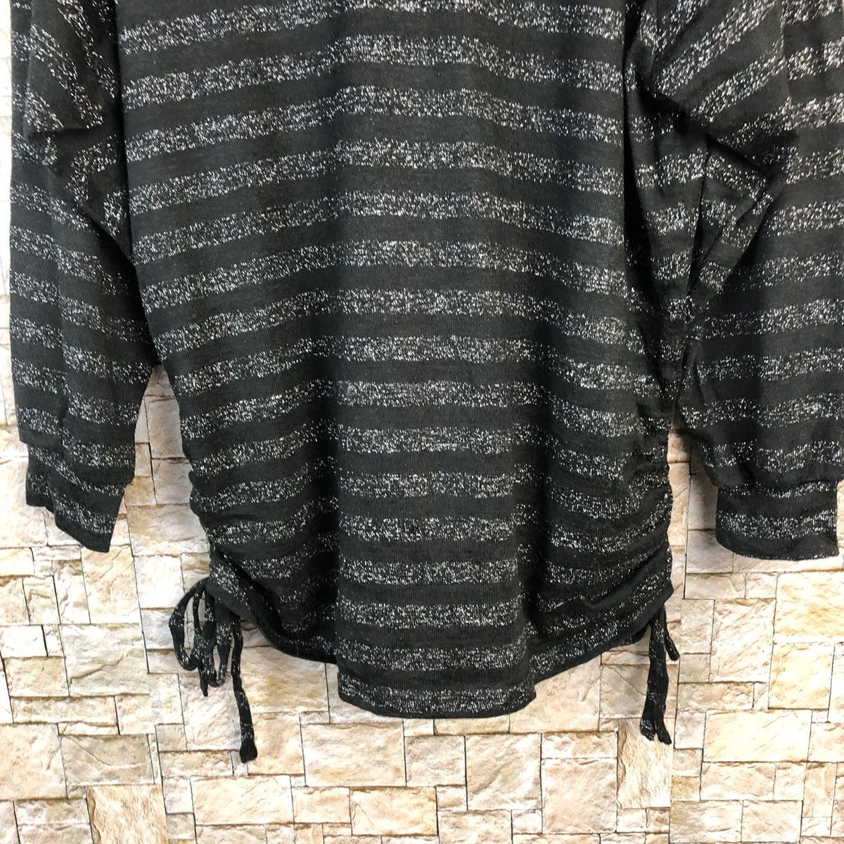 Homespun Knitwear × Japanese Brand × Solid and Striped JILI Black Stripe Knitwear #A865 Size L / US 10 / IT 46 - 6 Thumbnail